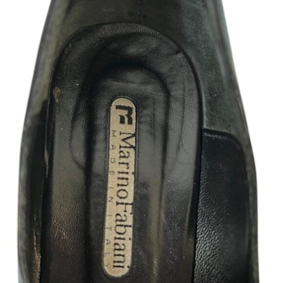 Marino Fabiani Designer Made in Italy Genuine Black Leather Pump Heels 38/US8 - Picture 6 of 12